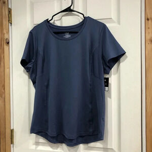 Fila Women’s XL Workout Tee Shirt Blue T-Shirt NWT V-Neck